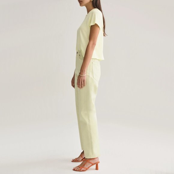 NWT Agolde 90s mid rise loose fit jeans limoncello - Picture 4 of 11